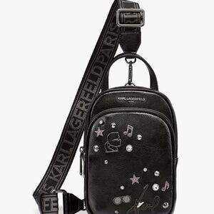 Karl Lagerfeld Black Belt Maybelle Bag with Modern Design